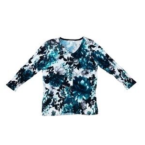 White House black market teal green cardigan sweater